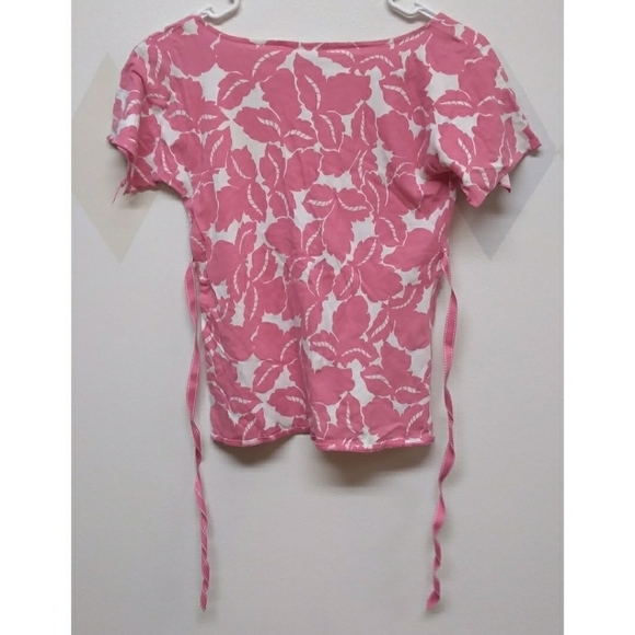 Old Navy pink and white Hawaiian print top - Picture 2 of 8